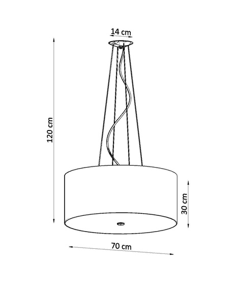 Chandelier OTTO 70 black + 6x LED Bulb E27 3000K Warm 7.5W 620lm