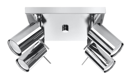 Ceiling lamp RING 4 chrome + 4x LED bulb GU-10 4000K Cold White 7W 630lm