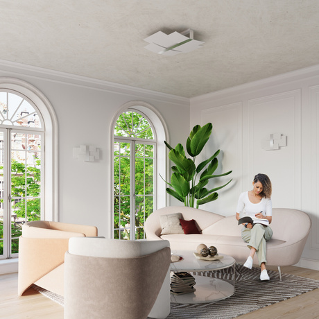 Ceiling lamp CELIA chrome + 3x LED Bulb E27 3000K Warm 7.5W 620lm