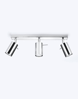 Ceiling lamp RING 3 chrome + 3x LED Bulb GU-10 3000K Warm 7W 620lm