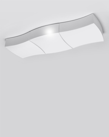 Ceiling lamp SQUARE 3 white + 6x LED Bulb E27 3000K Warm 7.5W 620lm