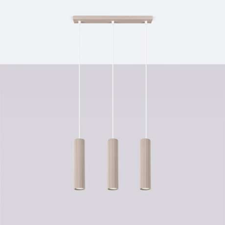 Pendant lamp KARBON 3L taupe