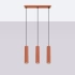 Pendant lamp KARBON 3L red ochre