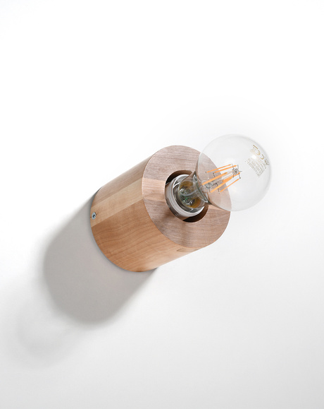 Wall lamp SALGADO natural wood + 1x LED Bulb E27 3000K Warm 7.5W 620lm