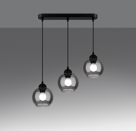 Ceiling pendant ALINO 3 black + 3x LED Bulb E27 4000K Cool White 7.5W 690lm