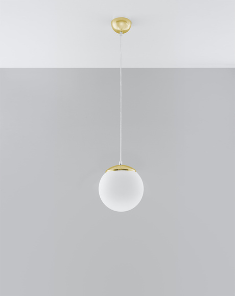 Pendant lamp UGO 20 gold + 1x LED Bulb E27 4000K Cool White 7.5W 650lm