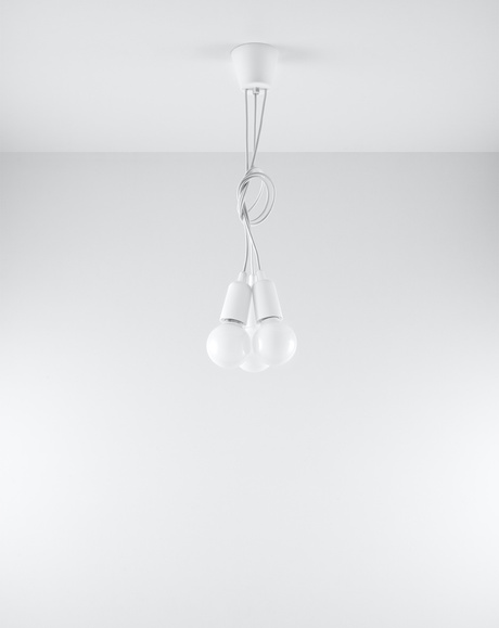 Pendant lamp DIEGO 3 white + 3x LED Bulb E27 3000K Warm 7.5W 620lm