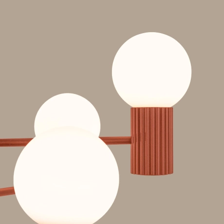 Chandelier HALO 6 red ochra