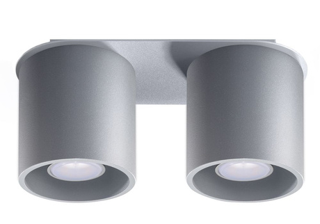 Ceiling lamp ORBIS 2 grey + 2x LED bulb GU-10 3000K Warm 7W 620lm
