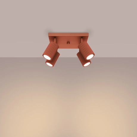 Ceiling lamp KARBON 4 red ochre