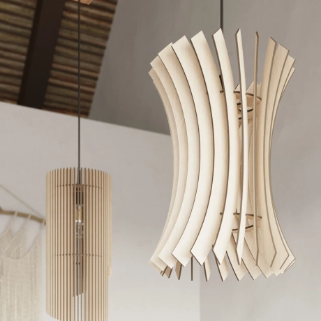 Pendant lamp ORIANA wood