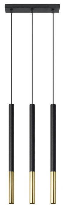 Pendant lamp MOZAICA 3L black/gold + 3x LED Bulb G9 4000K Cool White 4.5W 530lm