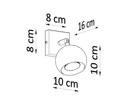 Wall lamp OCULARE 1 white + 1x LED bulb GU-10 4000K Cool 7W 630lm