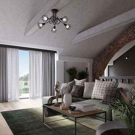 Ceiling lamp ARTEMIS 3 black + 3x LED Bulb E14 4000K Cool White 7.5W 680lm