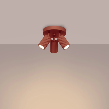 Ceiling lamp KARBON 3P red ochre