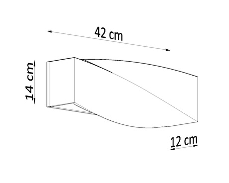 Wall ceramic lamp SIGMA grey + 1x LED Bulb E27 3000K Warm 7.5W 620lm