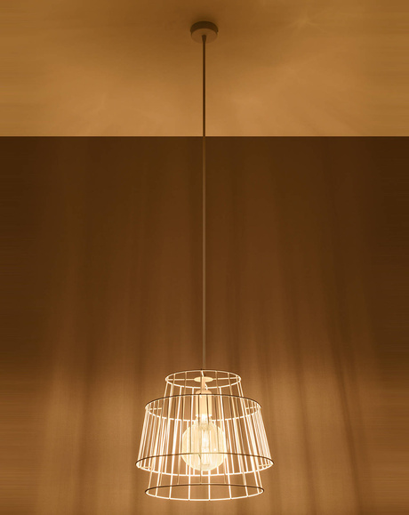 Ceiling pendant GATE white + 1x LED Bulb E27 3000K Warm 7.5W 620lm