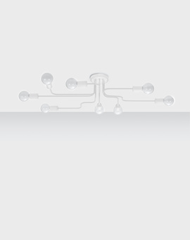 Chandelier HECTOR 8 white + 8x LED Bulb E27 3000K Warm 7.5W 620lm