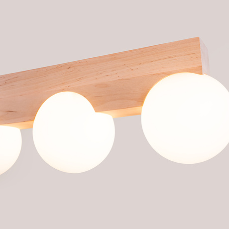 Ceiling lamp BULBO 4 natural wood