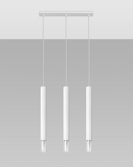 Pendant lamp VISIER 3 white + 3x LED Bulb G9 3000K Warm 4.5W 510lm