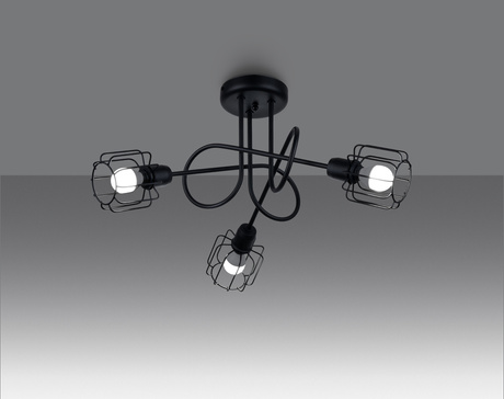 Chandelier BELUCI 3S black + 3x LED Bulb E14 4000K Cool White 7.5W 680lm