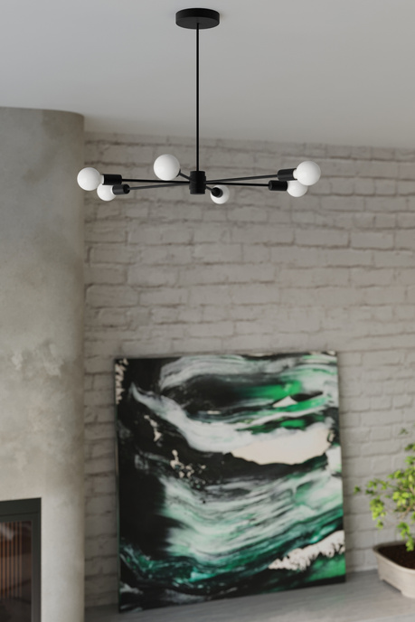 Chandelier LANGO 5 black + 5x LED Bulb E27 3000K Warm 7.5W 620lm