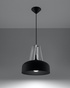 Ceiling lamp CASCO black/white wood + 1x LED Bulb E27 4000K Cool White 7.5W 650lm