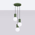 Pendant lamp HALO 3P olive green