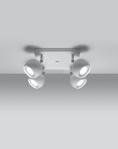Ceiling lamp OCULARE 4 white + 4x LED Bulb GU-10 3000K Warm 7W 620lm.