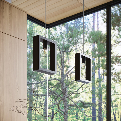 Ceiling pendant lamp ARIES wenge + 1x LED Bulb E27 3000K Warm White 7.5W 620lm