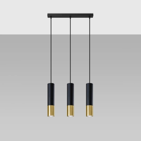 Pendant lamp LOOPEZ 3L black/golden
