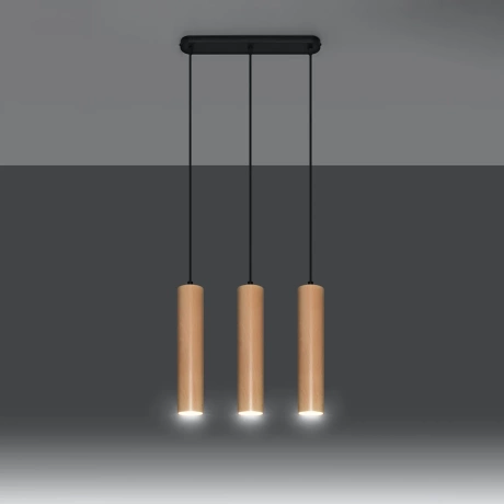 Pendant lamp LINO 3 wood
