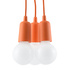 Hanging lamp DIEGO 3 orange + 3x LED Bulb E27 3000K Warm 7.5W 620lm