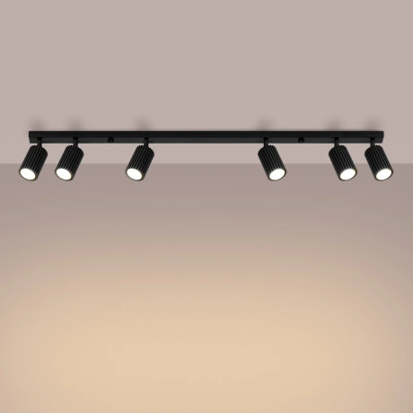 Ceiling lamp KARBON 6L black