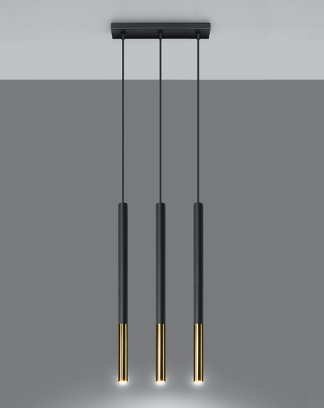 Pendant lamp MOZAICA 3L black/gold + 3x LED Bulb G9 4000K Cool White 4.5W 530lm