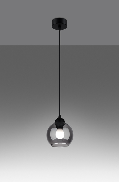 Pendant lamp ALINO 1 black + 1x LED Bulb E27 3000K Warm 7.5W 620lm