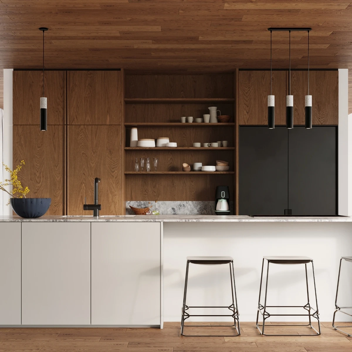 Pendant lamp BORGIO 3L black