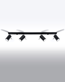 Ceiling lamp RING 4L black + 4x LED Bulb GU-10 4000K Cool White 7W 630lm