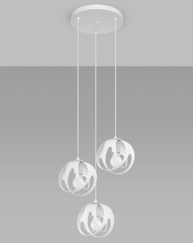 Ceiling light TULOS 3P white + 3x LED Bulb E27 4000K Cool White 7.5W 650lm