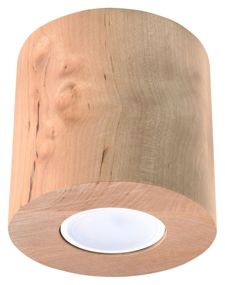 Ceiling lamp ORBIS in natural wood + 1x LED Bulb GU-10 4000K Cool White 7W 630lm