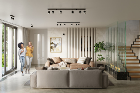 Ceiling lamp NERO 4 black/chrome + 4x LED Bulb GU-10 4000K Cool White 7W 630lm