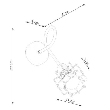 Wall lamp BELUCI 1S black
