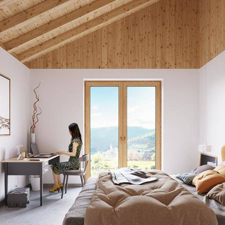 Ceiling pendant TULIP white + 1x LED Bulb E27 4000K Cool White 7.5W 650lm