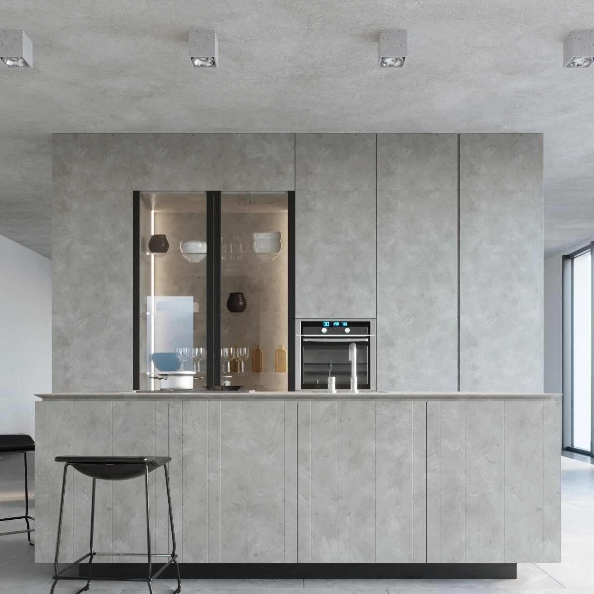 Ceiling lamp VALDE concrete