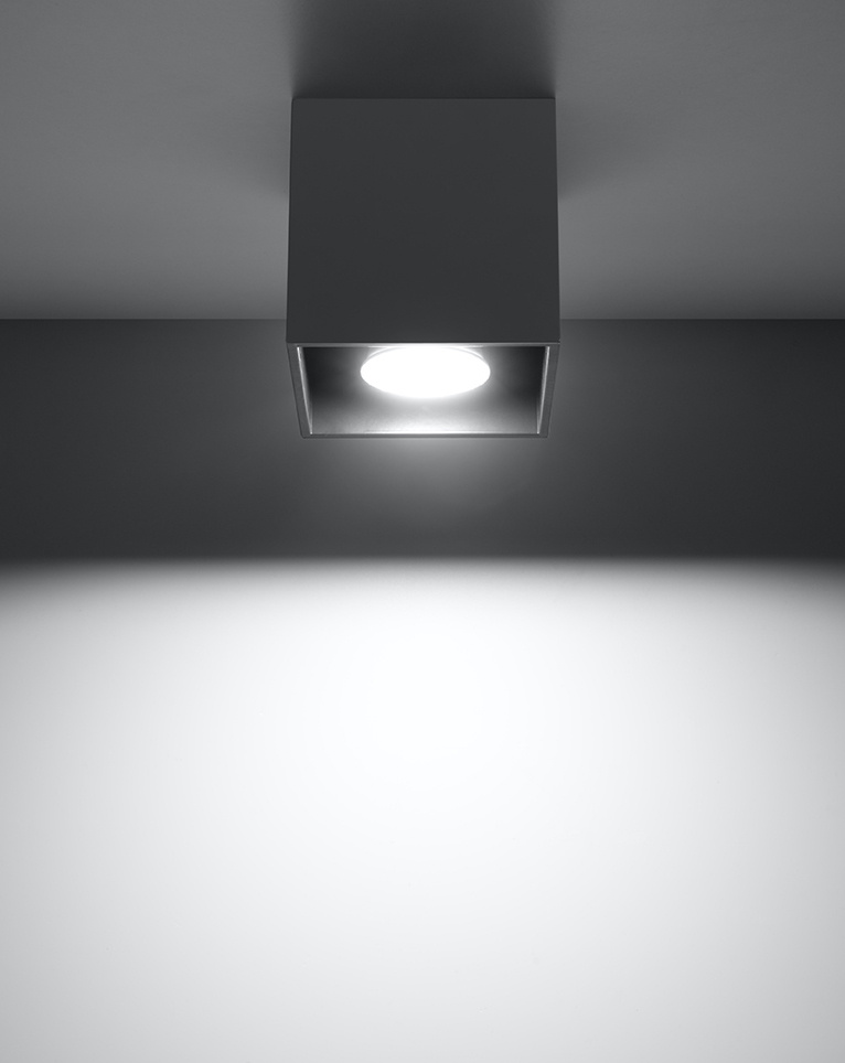 Ceiling lamp QUAD 1 anthracite + 1x LED bulb GU-10 3000K Warm 7W 620lm