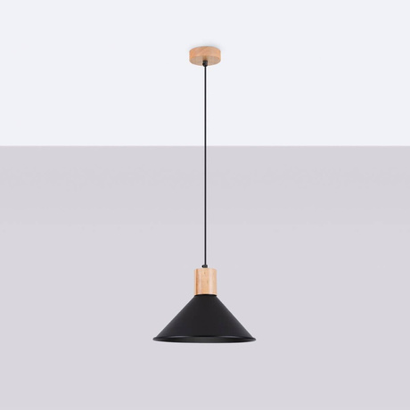 Hanging lamp JAGA black + 1x LED Bulb E27 3000K Warm 7.5W 620lm