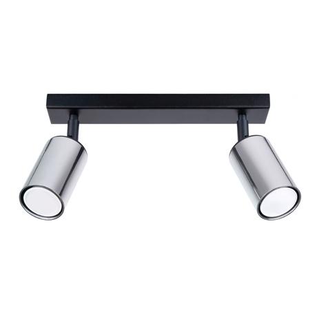 Ceiling lamp WINX 2 black/chrome + 2x LED Bulb GU-10 3000K Warm 7W 510lm