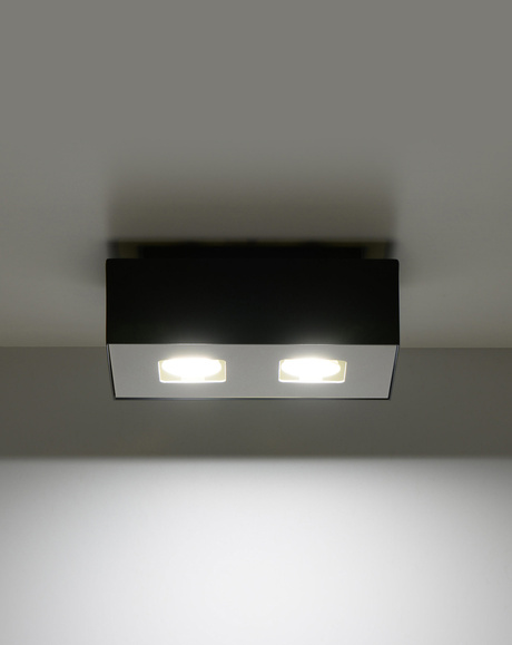 Ceiling lamp MONO 2 black + 2x LED Bulb GU-10 4000K Cool White 7W 630lm