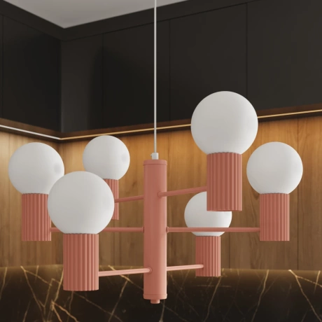 Chandelier HALO 6 peach