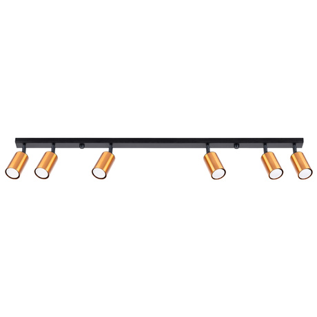Ceiling lamp WINX 6L black/copper + 6x LED Bulb GU-10 4000K Cool White 7W 530lm